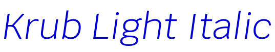 Krub Light Italic लिपि